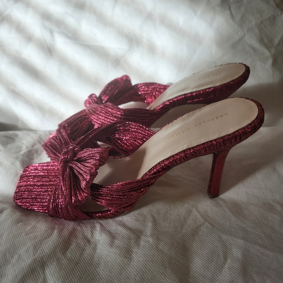 SOLD!!Loeffler RandallClaudia Pleated Skinny-Heel Mules in Fuschia Sz 11.5 - Picture 5 of 7